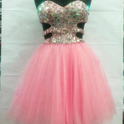 Rhinestone And Sequins Beaded Sweetheart Tulle..