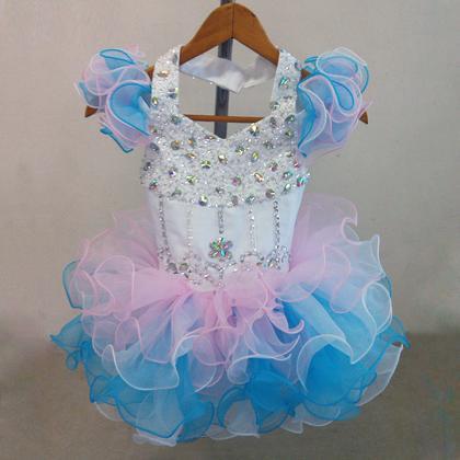Colorful Organza Mini Cupcake Flower Girl Dresses..