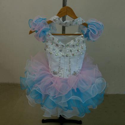 Colorful Organza Mini Cupcake Flower Girl Dresses..