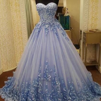 2018 A Line Prom Dresses Sweetheart Appliques..