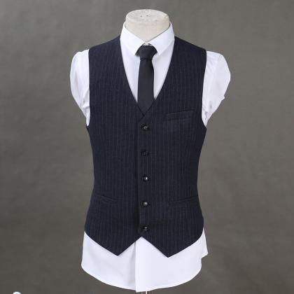 Fashion Striped 3 Pcs Striped Double Breasted..