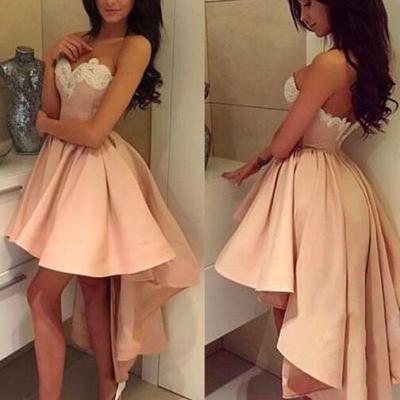 A line Prom Dress,Short Prom Dress,Stain Prom Dress,V-Neck Blue Tulle Short Homecoming/Prom Dress with lace appliques