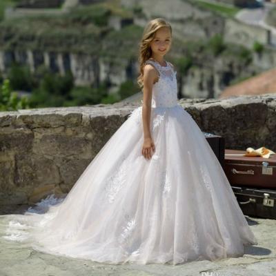 Flower Girls Dresses for Wedding Kids Pageant Dress First Holy Communion Dresses for Little Baby Party Prom Dress 2019