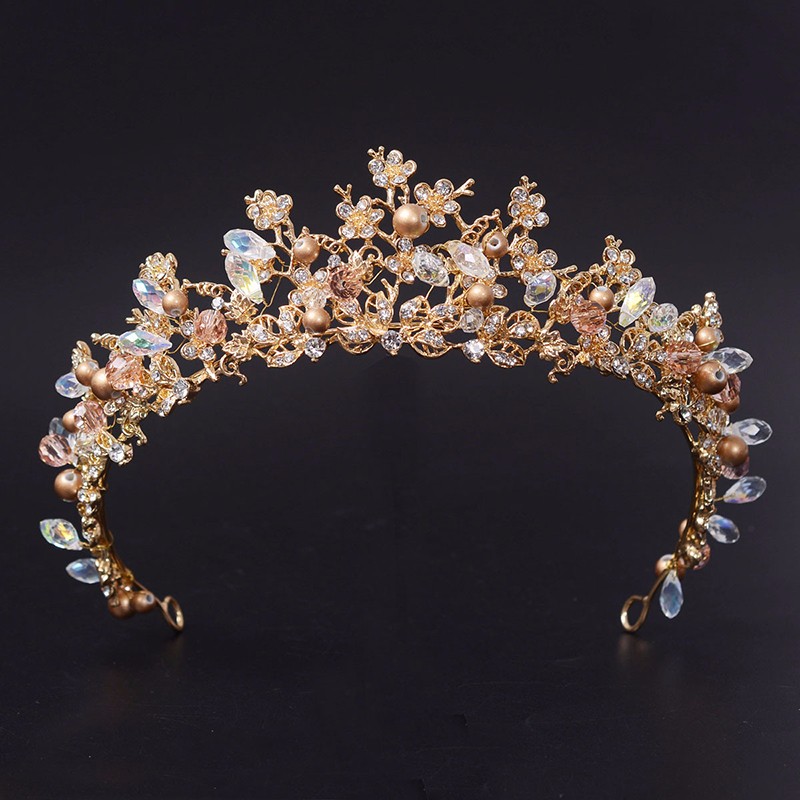 Fashion Magnificent Diadem Clear Crystal Bridal Tiaras Flower Wedding Crown for Bride Wedding Pageant Hair Accessories
