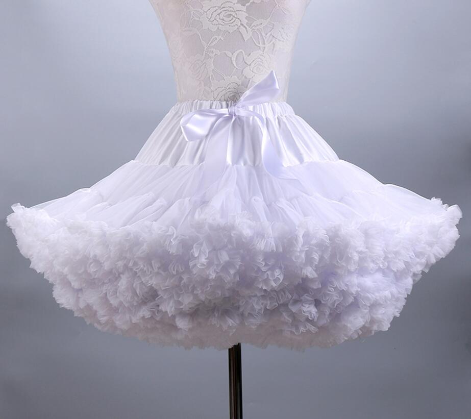 Fluffy Women's Tutu Skirt Adult Tulle Short Petticoat With Ruffles Mini Skirt