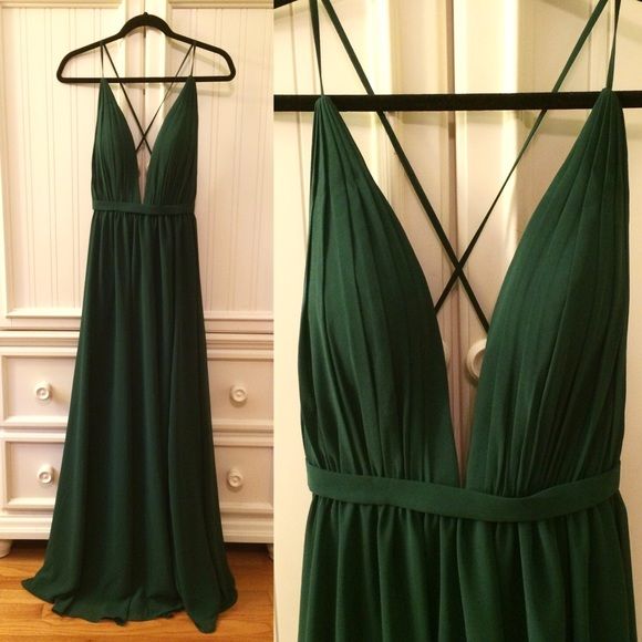 green formal maxi dress