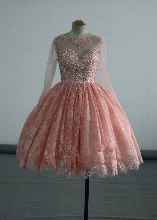 peach formal dresses short