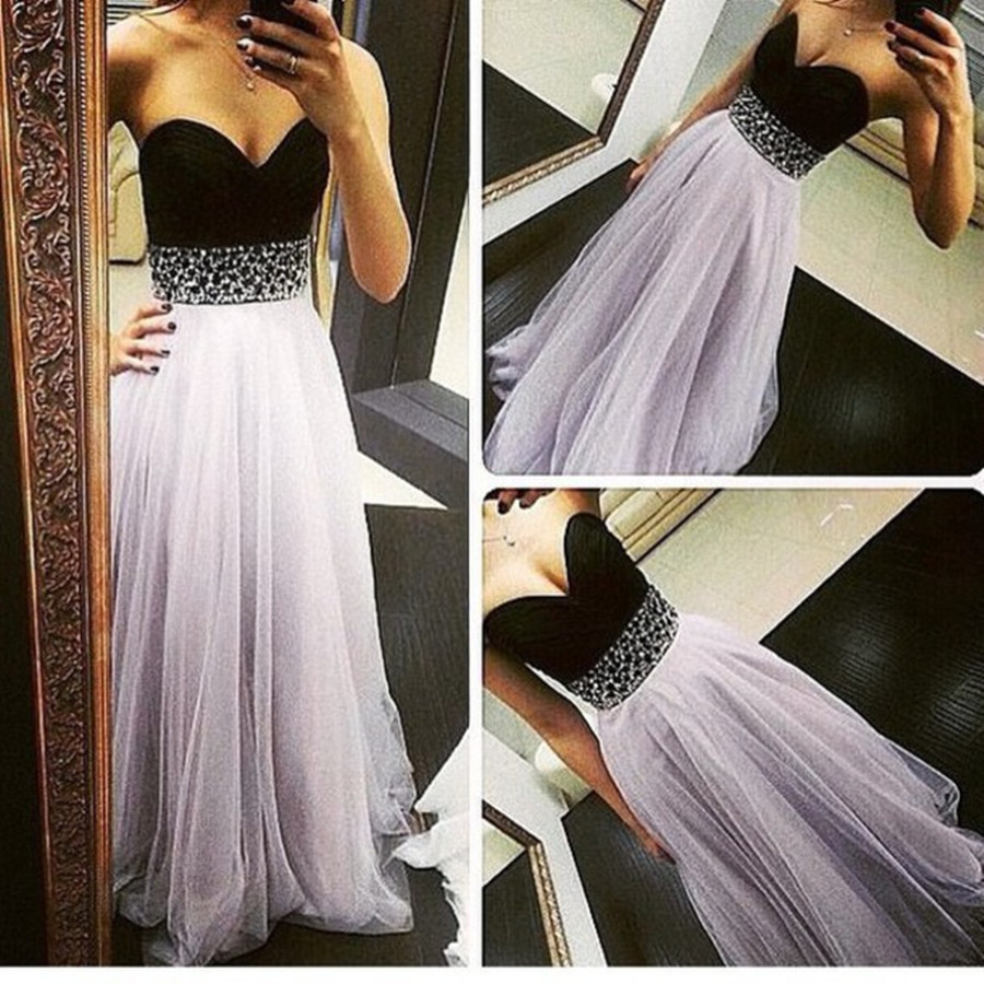 High Quality Light Lavender Tulle Prom Dresses 2016, Long Prom Dresses 2016, Prom Gowns, Evening Gowns