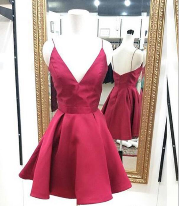 spaghetti strap homecoming dress short