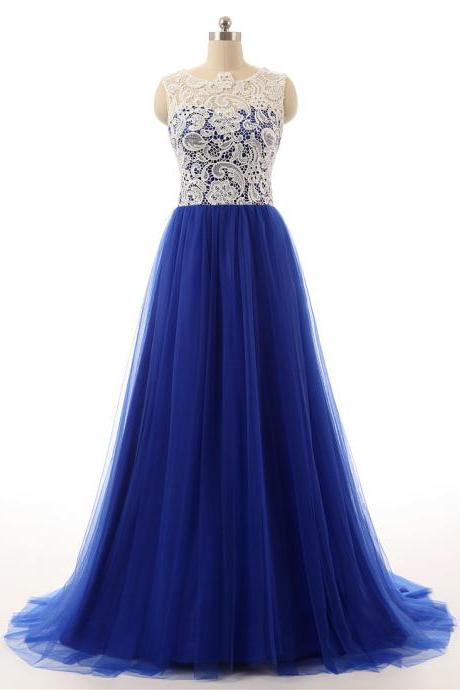 Royal Blue and White Dress
